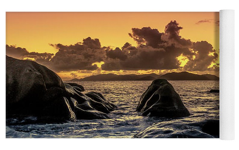 Beach Sunset - Rocky Water - Yoga Mat