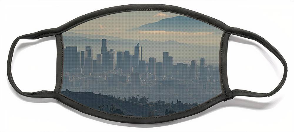 Hazy LA Skyline - Face Mask
