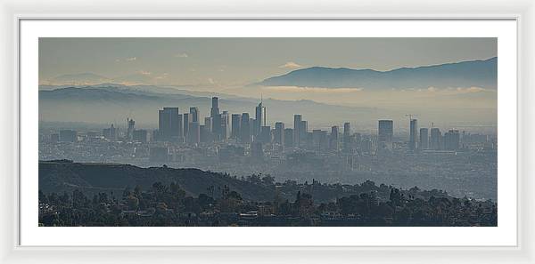 Hazy LA Skyline - Framed Print