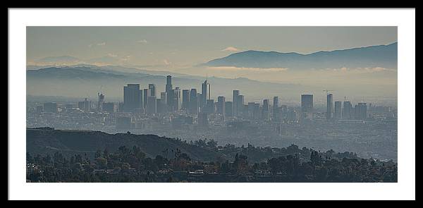 Hazy LA Skyline - Framed Print