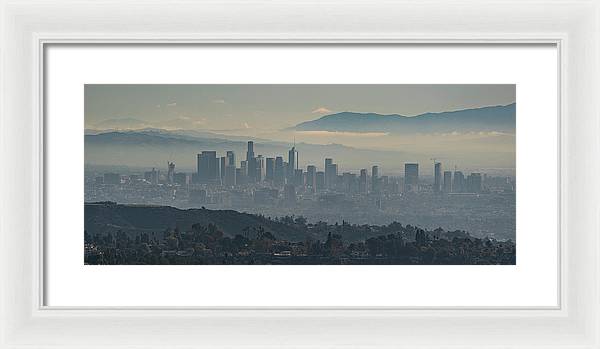 Hazy LA Skyline - Framed Print