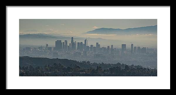 Hazy LA Skyline - Framed Print