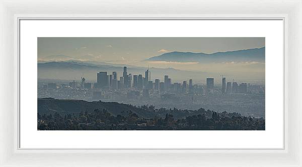 Hazy LA Skyline - Framed Print