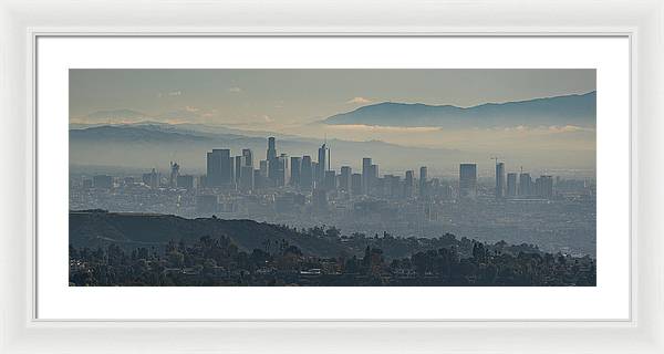 Hazy LA Skyline - Framed Print