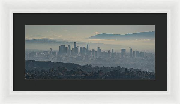 Hazy LA Skyline - Framed Print