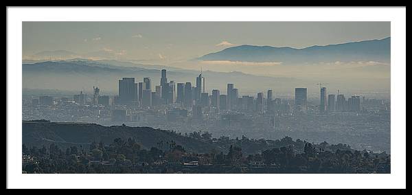 Hazy LA Skyline - Framed Print