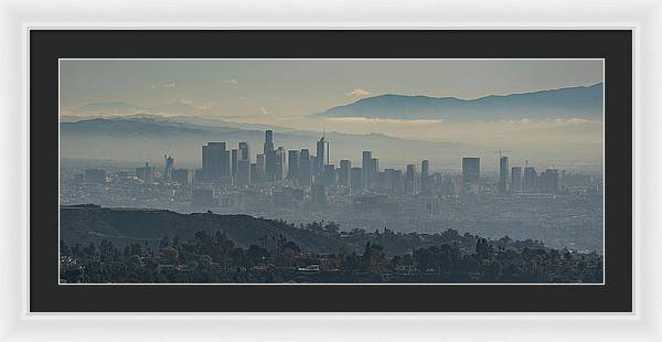 Hazy LA Skyline - Framed Print