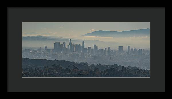 Hazy LA Skyline - Framed Print