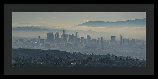 Hazy LA Skyline - Framed Print