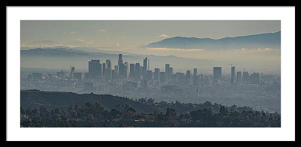 Hazy LA Skyline - Framed Print