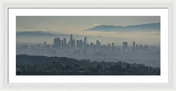 Hazy LA Skyline - Framed Print