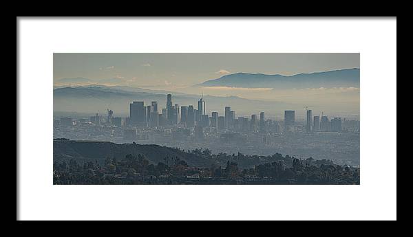 Hazy LA Skyline - Framed Print