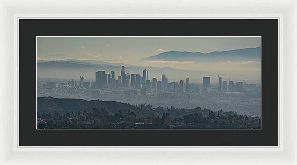 Hazy LA Skyline - Framed Print