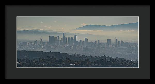 Hazy LA Skyline - Framed Print