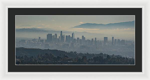 Hazy LA Skyline - Framed Print