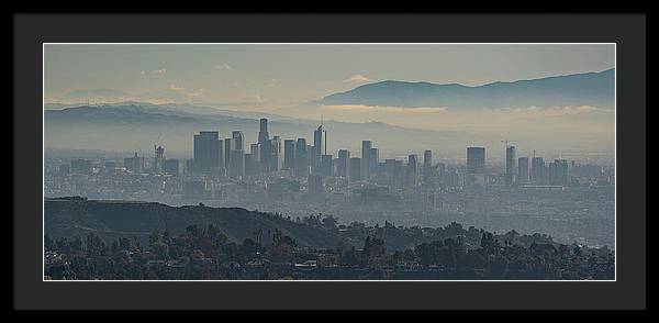 Hazy LA Skyline - Framed Print
