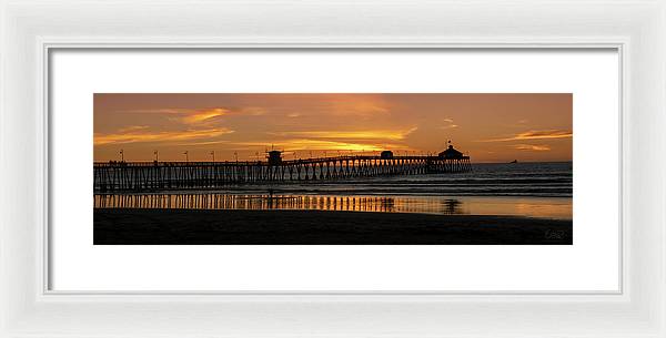 San Diego Pier - Panoramic Sunset - Framed Print
