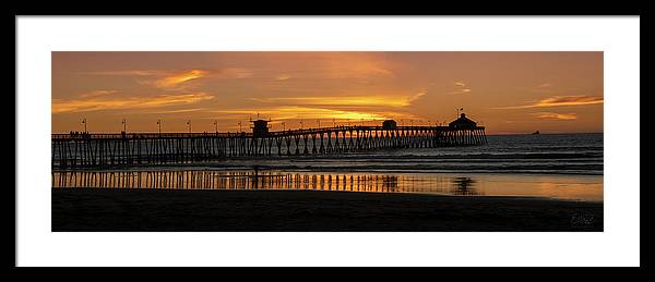 San Diego Pier - Panoramic Sunset - Framed Print