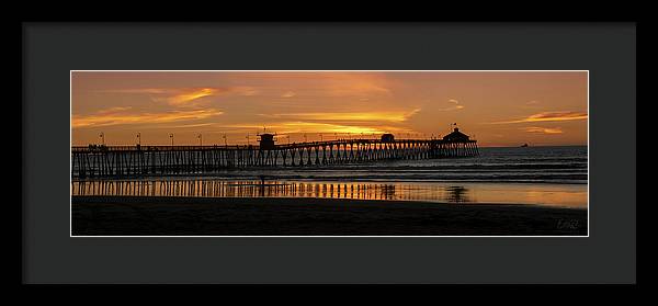 San Diego Pier - Panoramic Sunset - Framed Print
