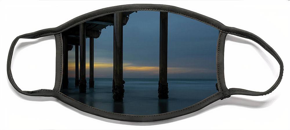 San Diego Pier - Side View Blue Hour - Face Mask