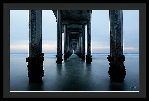 San Diego Pier - Tunnel View Blue Hour - Framed Print