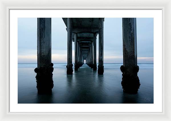 San Diego Pier - Tunnel View Blue Hour - Framed Print