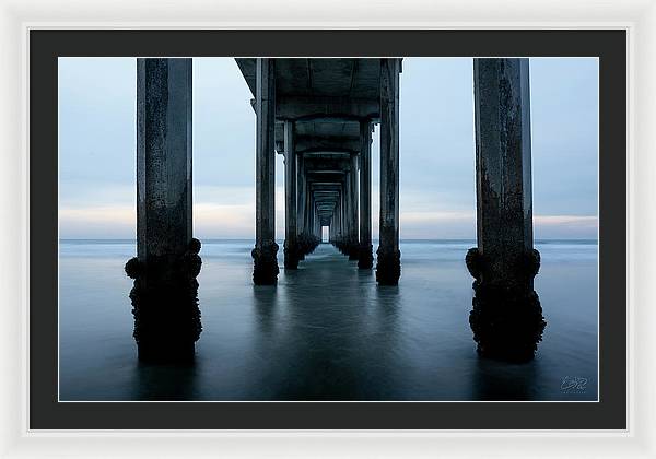 San Diego Pier - Tunnel View Blue Hour - Framed Print