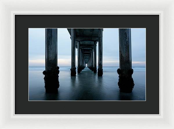 San Diego Pier - Tunnel View Blue Hour - Framed Print