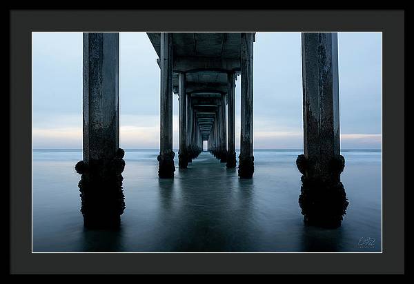 San Diego Pier - Tunnel View Blue Hour - Framed Print
