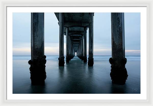 San Diego Pier - Tunnel View Blue Hour - Framed Print