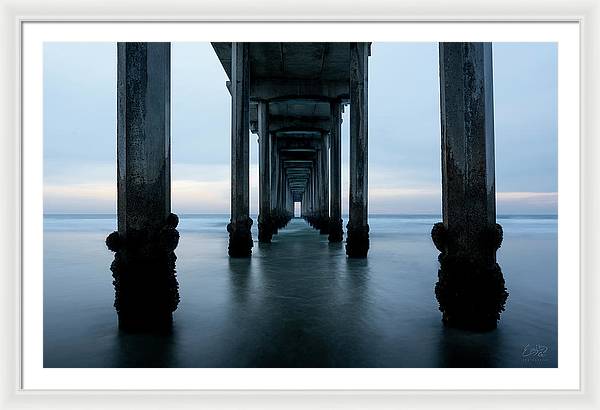 San Diego Pier - Tunnel View Blue Hour - Framed Print