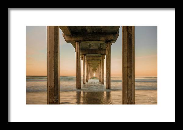 San Diego Pier - Tunnel View Golden Hour - Framed Print