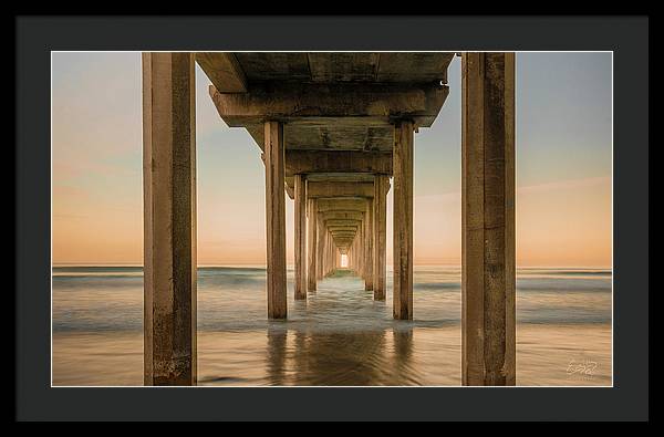 San Diego Pier - Tunnel View Golden Hour - Framed Print