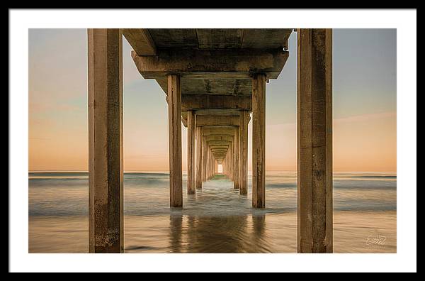 San Diego Pier - Tunnel View Golden Hour - Framed Print
