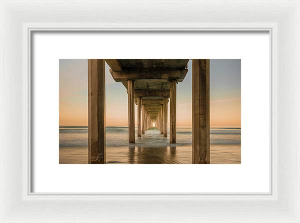 San Diego Pier - Tunnel View Golden Hour - Framed Print