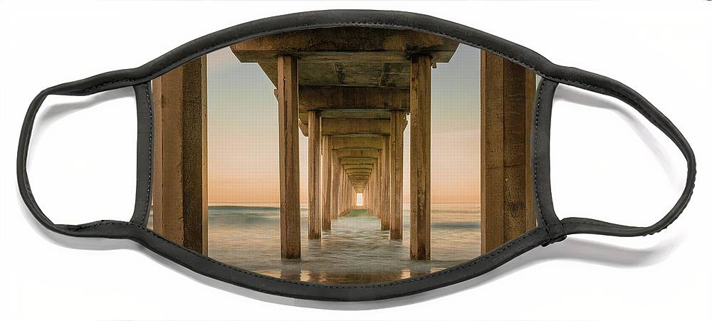 San Diego Pier - Tunnel View Golden Hour - Face Mask