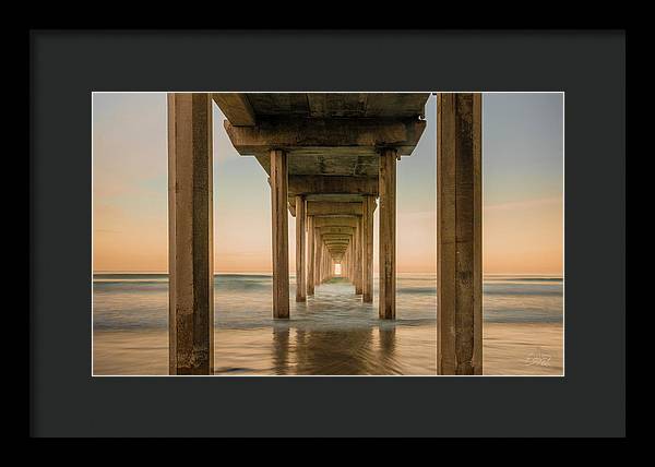 San Diego Pier - Tunnel View Golden Hour - Framed Print