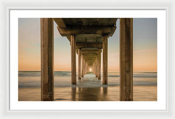 San Diego Pier - Tunnel View Golden Hour - Framed Print
