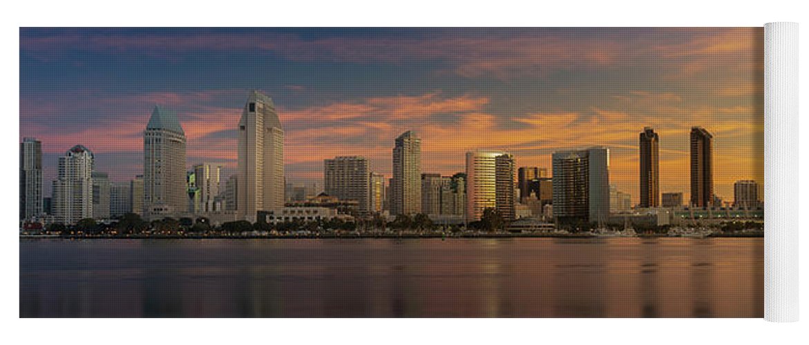 San Diego Skyline - Twilight - Yoga Mat