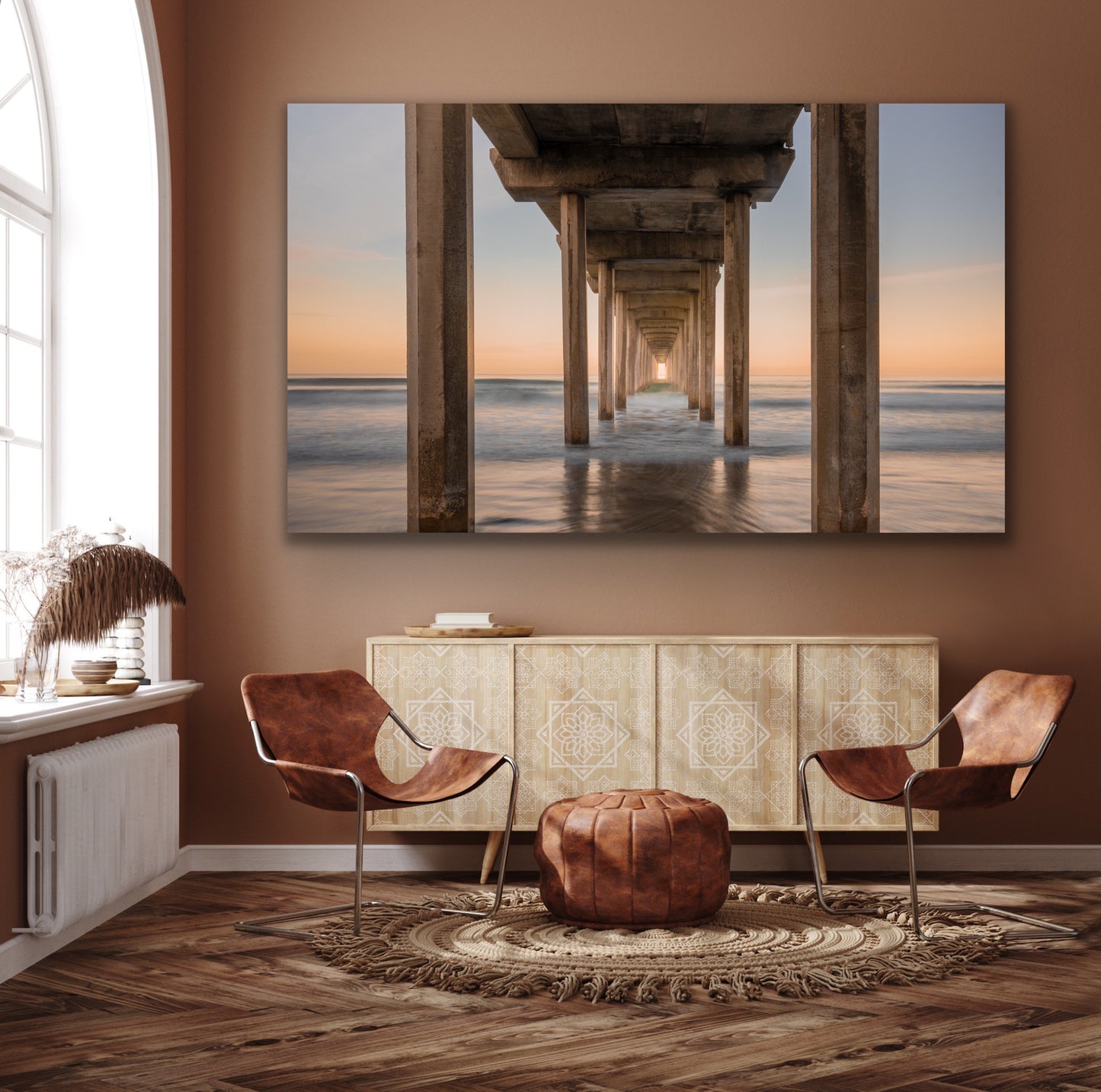 San Diego Pier - Tunnel View Golden Hour - Framed Print