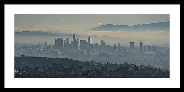 Hazy LA Skyline - Framed Print
