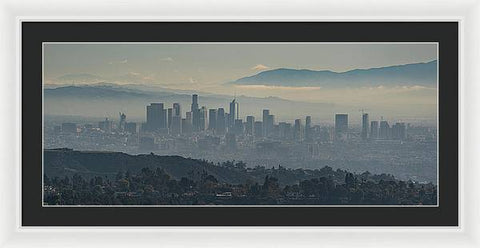 Hazy LA Skyline - Framed Print