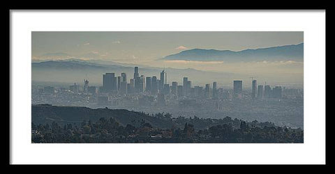 Hazy LA Skyline - Framed Print