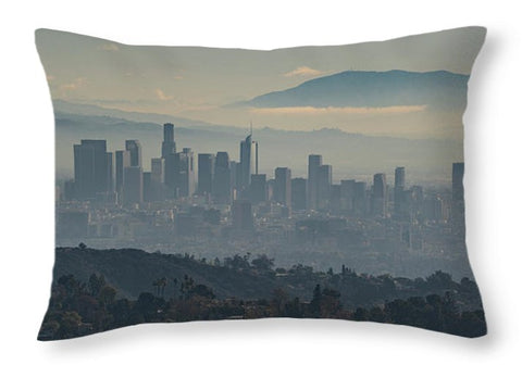 Hazy LA Skyline - Throw Pillow