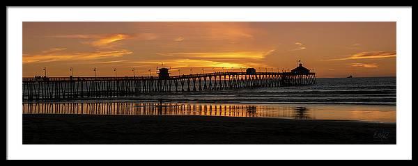 San Diego Pier - Panoramic Sunset - Framed Print