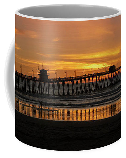 San Diego Pier - Panoramic Sunset - Mug
