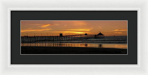 San Diego Pier - Panoramic Sunset - Framed Print