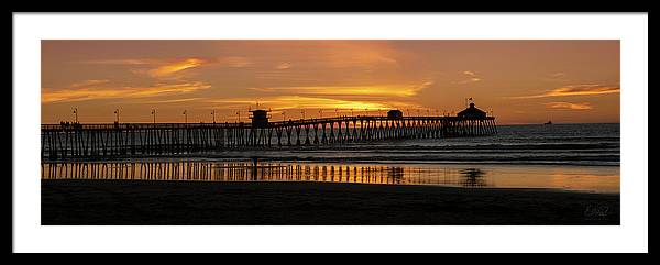 San Diego Pier - Panoramic Sunset - Framed Print