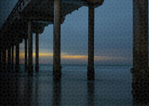 San Diego Pier - Side View Blue Hour - Puzzle