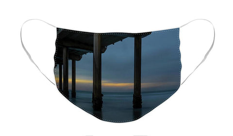 San Diego Pier - Side View Blue Hour - Face Mask